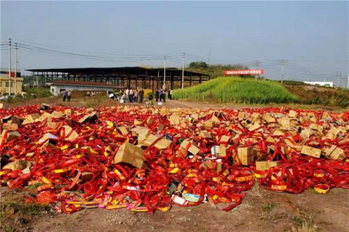 岳池县集中销毁烟花爆竹4340件