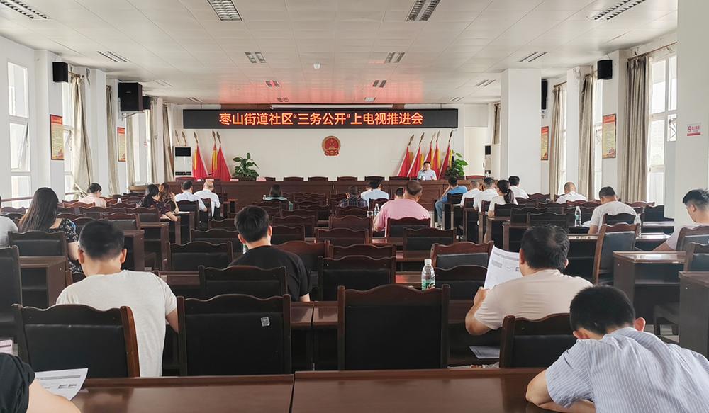枣山街道召开社区“三务公开”上电视推进会