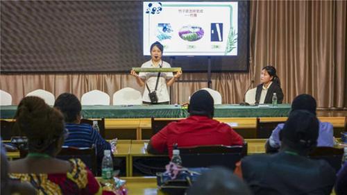 几内亚竹藤编织技术培训班在青神县开班