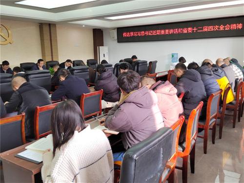 眉山天府新区视高推进办传达学习习近平总书记近期重要讲话精神和省委十二届四次全会精神